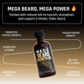 Derm Dude Mega Beard Growth Oil for Men | Formulated with Castor Oil & Jojoba Oil for Hair Growth | Promotes Thicker, Fuller Beard, Hydrates &