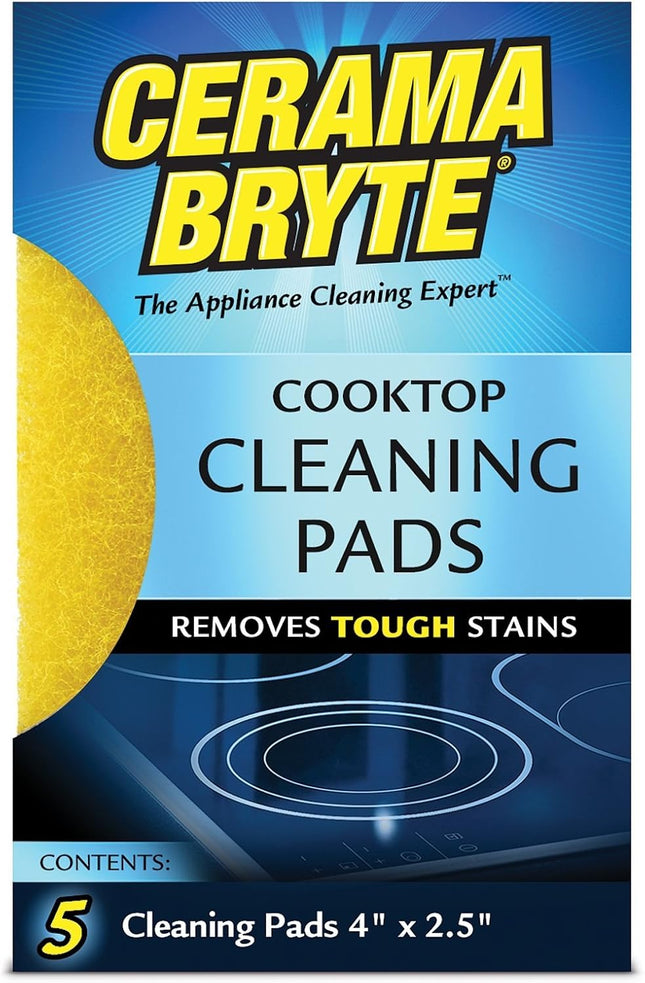 Cerama Bryte 10 X 5 Pack Cleaning Pads Cooktop and Stove Top Cleaner for Glass -