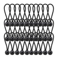 AOPRIE 30 Pack Bungee Balls, Black Ball Bungee Heavy Duty Heavyweight 4 inches Tarp Bungee Cords, Weather Resistant Tie Down Strap 4mm Thickness -