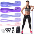 Resistance Bands Workout Set: 5 Levels Pull up Assist Bands 5-130Lb with Handles & Door Anchor