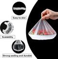 200PCS Fresh Keeping Bags, Plastic Sealing Bags Food Cover, Elastic Stretch Adjustable Bowl Lids, Universal Kitchen Wrap Seal Caps for Leftover