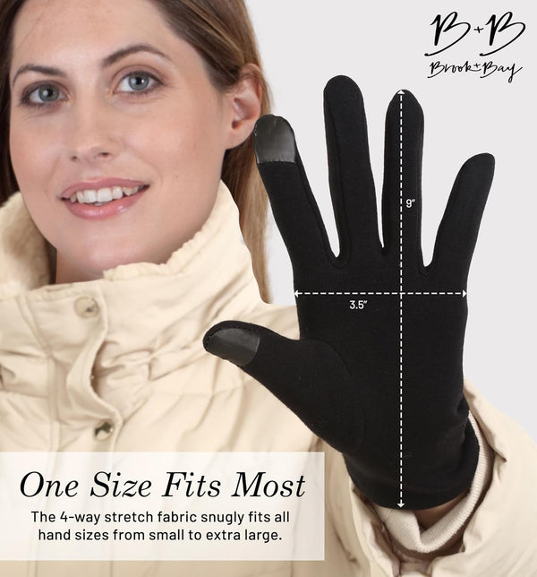 Brook + Bay Women'S Cold Weather Gloves - Touchscreen Fleece Gloves for Texting