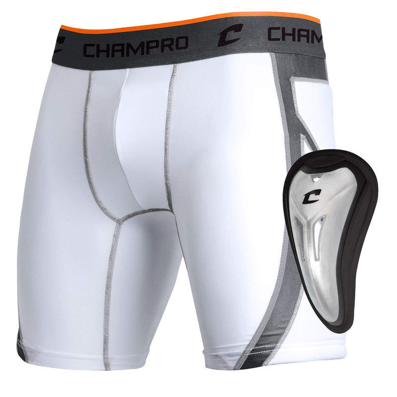 Champro Wind Up Compression Polyester/Spandex Sliding Short W/Cup, Adult Medium