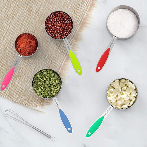 Measuring Cups and Spoons - Wildone Stainless Steel 20 Piece Stackable Set, Includes 8 Measuring Cups, 10 Measuring Spoons, 1 Leveler & 1 Whisk,