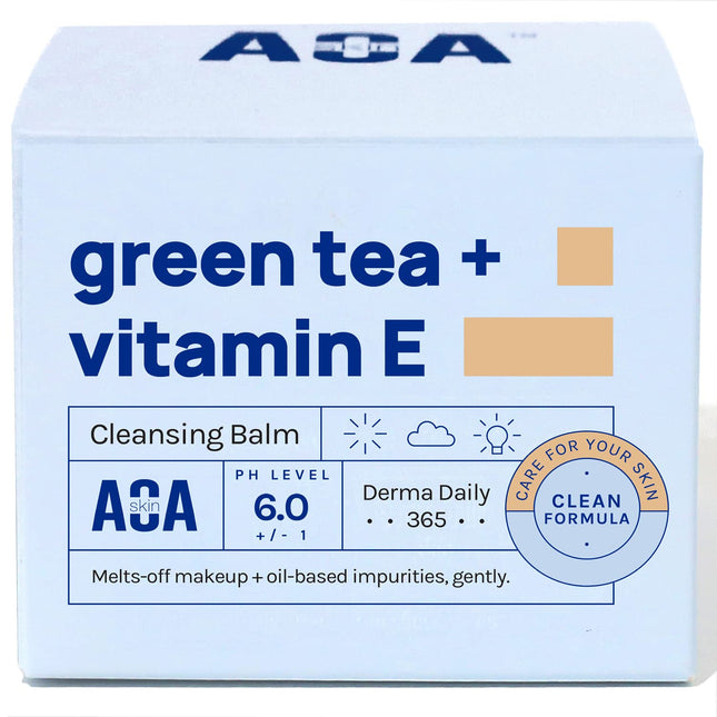 AOA STUDIO Skin Green Tea & Vitamin E Cleansing Balm, Melting Balm to Oil for Makeup Remover, Double Cleansing, Face Was