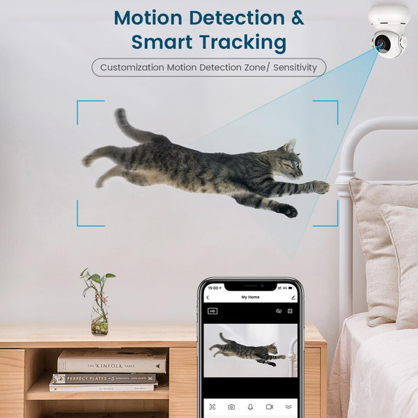 litokam Security Camera Indoor 2K, 360 Pan/Tilt Cameras for Home Security with Motion Detection, Baby Monitor for Pet/Dog with Night Vision,