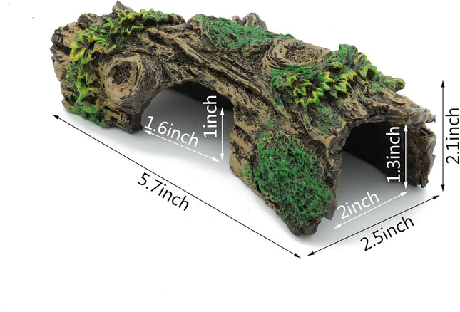 JIH Aquarium Decorations Resin Hollow Tree Trunk Ornament, Bettas House Cave Woo