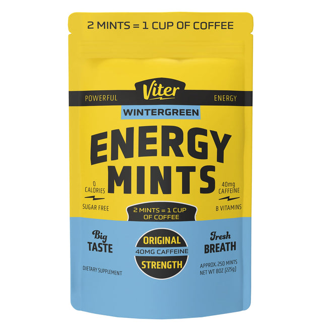 Viter Energy Caffeinated Mints 40Mg Caffeine, B Vitamins, Sugar Free. (Wintergre