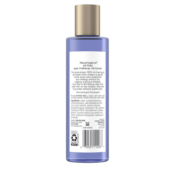 Neutrogena Oil-Free Eye Makeup Remover & Cleanser, Gentle & Non-Greasy Makeup Remover for Waterproof Mascara, 8 Fl. Oz, 2 Pack