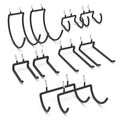 HUHOLE 10-Pack Heavy Duty Pegboard Hooks for Power Tools & Garage Organization, Vinyl-Coated Steel Drill Holders & Utility Hangers, Fits Standard