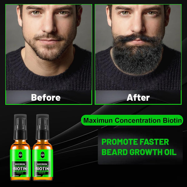 First Melody Beard Oil,Maximun Thickening Biotin, with Castor Oil and Argan & Jojoba Oils, Promotes Beard Growth, Styles, Strengthens & Softens