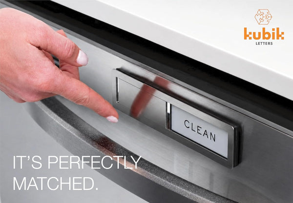 Kubik Letters Clean Dirty Magnet for Dishwasher Sign, Kitchen Decor Organization Accessories Organizers and Storage Stainless Steel (DIRTY/CLEAN)