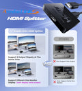 avedio links HDMI Splitter 1 in 2 Out [w/ 4 Ft Hdmi Cable]Not for Extended Display-Mirror Same Screen Only, 4K 1x2 HDMI Splitter 1 to 2 for 3D
