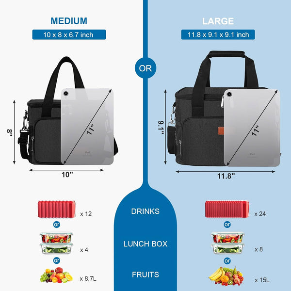 Femuar Lunch Bags for Women/Men, Insulated Lunch Bag for Work Office Picnic - Lunch Cooler Bag Leakproof Lunch Box with Adjustable Shoulder Strap