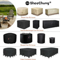 Sheechung Gas Fire Pit Cover Square-Premium Patio Outdoor Cover Heavy Duty Fabric with PVC Coating,100% Waterproof,Anti-Crack,Fits for