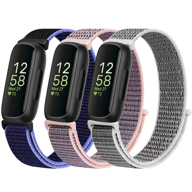Nylon Bands Compatible with Fitbit Inspire 3/2/Hr/Ace 3/2, Breathable Sport Repl