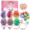 Easter Bath Bombs for Kids with Surprise Inside- Dino Egg Bath Bombs for Girls, 6 Pcs Bubble Bath Bomb, Dinosaur Bathbombs Gift Set, Unicorn