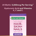 Nature'S Bounty Advanced Hair, Skin & Nails, Argan-Infused Vitamin Supplement with Biotin and Hyaluronic Acid, 150 Rapid Release Softgels, 50