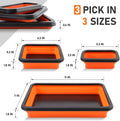 Tahoe Trails Magnetic Tray 3-Piece, Magnetic Parts Tray for Screws, Bolts, Nuts and Other Small Metal Parts and Tools, Tool Tray for Mechanics, Orange