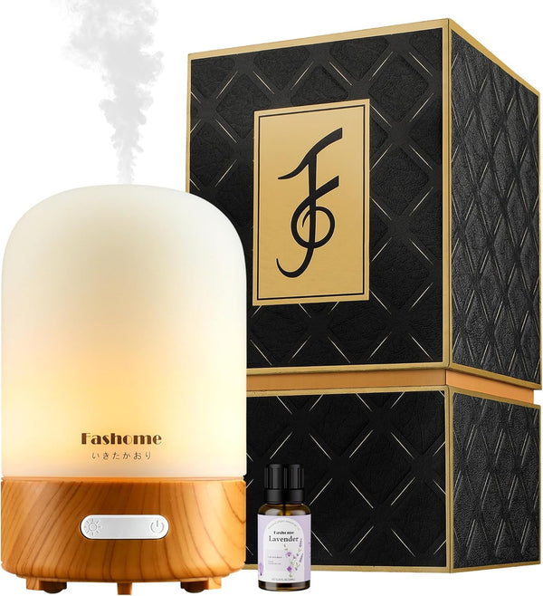 Essential Oil Diffuser Handmade Glass, Quiet 6-In-1 High-End Humidifier, Home Aromatherapy Fragrant Aroma Diffuser with Multiple LED Light Modes