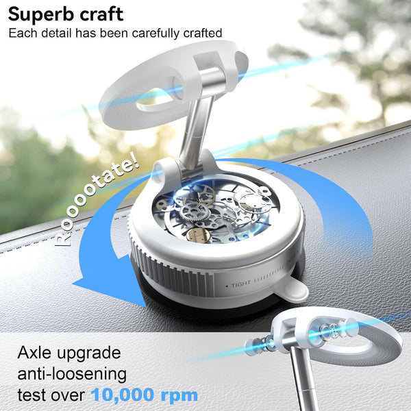CloudValley Magnetic Car Phone Mount, Compatible with MagSafe | 360° Adjustable Foldable Holder for Dashboard, 80LBS Suction & 2800gf Magnet, Car