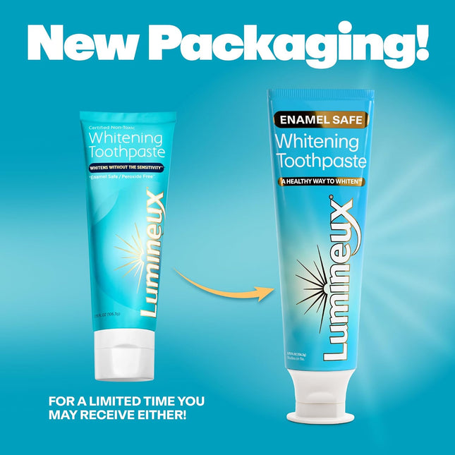 Lumineux Teeth Whitening Toothpaste - Peroxide Free, Enamel Safe for Sensitive Whiter Teeth - Fluoride Free, No Alcohol,