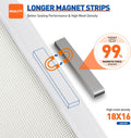 MAGZO Magnetic Screen Door Fit Door Size 36 X 96 Inch, Screen Size 38" X 97" Strong Magnet Door Mesh with Reinforced Hook & Loop for Patio,