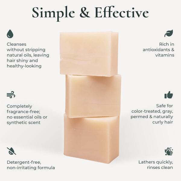 J.R.LIGGETT'S Shampoo Bar Tea Tree Formula, All-Natural Solid Hair Cleanser, Soothing Bar Shampoo with Tea Tree and Hemp Seed Oil for Dry,