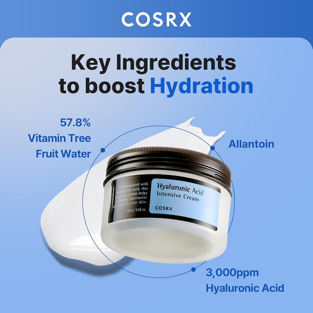 COSRX Hyaluronic Acid Moisturizing Cream, Long-Lasting Hydration, Rich Moisturiz