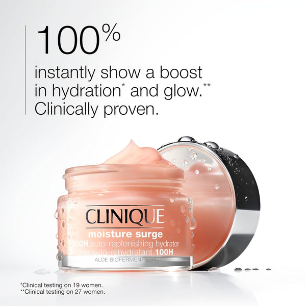 Clinique Moisture Surge 100H Auto-Replenishing Hydrator Oil Free Face Moisturizer | With Hyaluronic Acid, Aloe Bioferment and Vitamins C + E | For