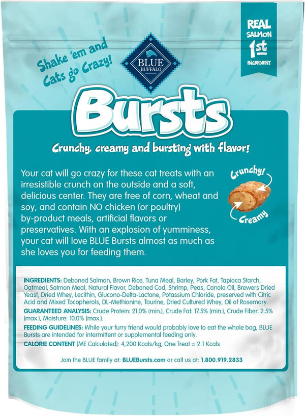 Blue Buffalo Bursts Crunchy & Creamy Cat Treats, Great for Training, Savory Seafood, 5-oz Bag Seafood 5 Ounce (Pack of 1)
