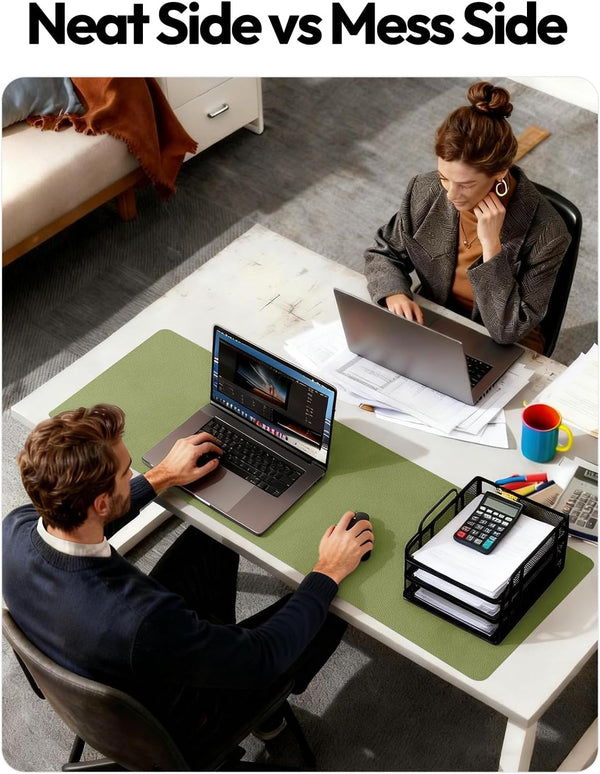 Ysagi Leather Desk Protector, Office Mat, Large Mouse Pad, Non-Slip PU Leather Blotter, Laptop Desk, Waterproof Writing Pad for Office and Home