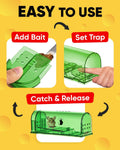 Motel Mouse Humane No Kill Mouse Traps Live Catch & Release - 4 Pack Green