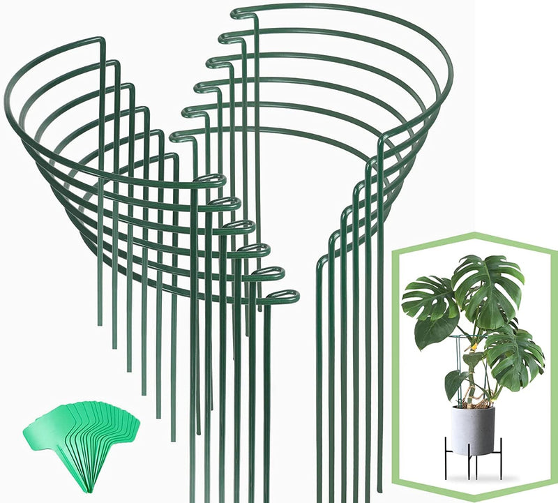 Joyhalo 12 Pack Plant Support Stakes, 16 Inch Plant Stakes for Outdoor Plants, Peony Cages and Supports, Peony Cage with 15 Pcs Twist Ties, Flower