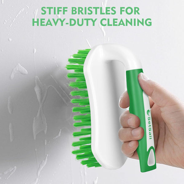 Setsail Scrub Brush, Heavy-Duty Scrub Brushes for Cleaning with Stiff Bristles Cleaning Brush for Shower, Bathroom, Carpet, Kitchen and Bathtub