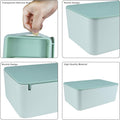 Diaper Wipes Dispenser, Tissue Storage Box Case, Wet Wipe Dispenser Holder with Lid for Home, Office, Cars (Green) Green Lid, White Box