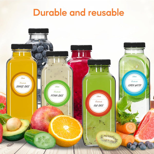 STARSIDE 12 Oz Glass Juice Bottles with Lids,3 Pack Reusable Glass Drink Bottles,360Ml Water Bottles for Milk,Juicing,Kombucha,Ginger,Beverage