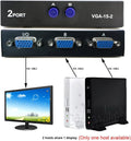 2 in 1 Out 2 Port VGA Switch - Press Button Two Way Video Switch for PC TV Monitor - Black