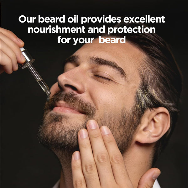 Hawkins & Brimble Beard Oil For Men Growth - Sandalwood Scent with Argan & Castor Oils, Shea Butter | Softens & Moisturizes, Promotes Healthy