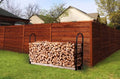 Fire Beauty Firewood Log Rack Adjustable Bracket Kit, Fireplace Wood Storage Holder,Black Powder,Coated Steel, Outdoor and Indoor(Adjustable)