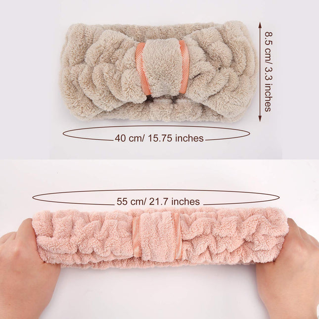 WILLBOND 4 Pack Microfiber Headbands Spa Facial Headbands Makeup Head Bands Elas