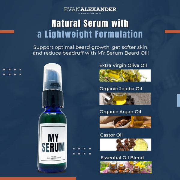 Evan Alexander Fine Grooming MY Serum Beard Oil for Men's, Fresh, 1 Fluid Ounces 1 Fl Oz (Pack of 1)