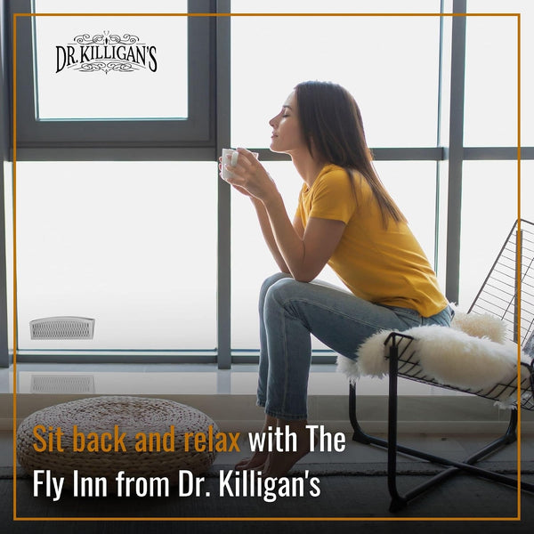 Dr. Killigan's The Fly Inn | Sticky Window Traps | Indoor Insect Trap | Catches and Hides Bugs | Better Than Fly Paper or Ribbon | Get Rid of