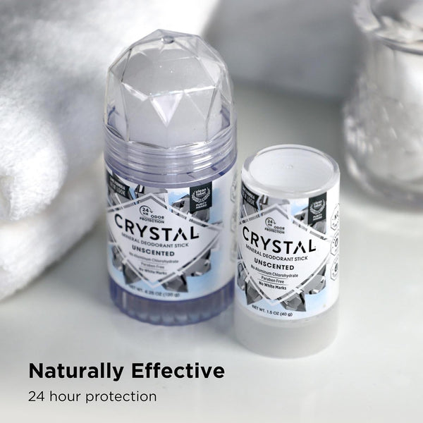 CRYSTAL Deodorant Stick (30003), Unscented, 4.25 Ounce Unscented 4.25 Ounce (Pack of 1)