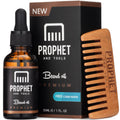 Premium Unscented Beard Oil & Comb Set - Thickens and Softens Beard, Relieves Itch & Dry Skin, 100% Natural, Fast-Absorbing Formula - Perfect for