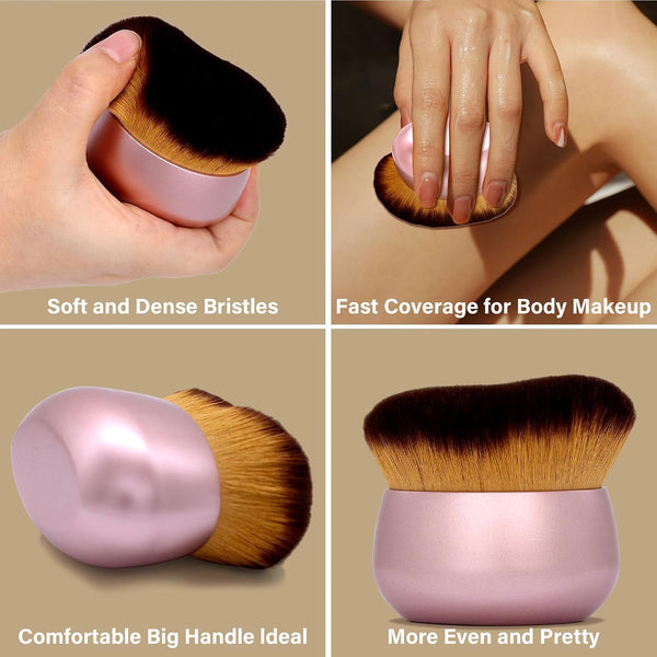 Extra Large Body Makeup Brush For Self Tanner, Leg Makeup &Bronzer Blend,75 mm Wide-headed Kabuki Brush Provides More Even &Pretty Application,