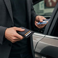 Buffway Slim Minimalist Front Pocket RFID Blocking Leather Wallets for Men and Women - Carbon Fiber Black Small Carbon Fiber Black