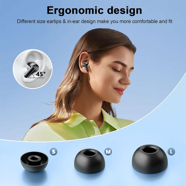 Wireless Earbuds, Bluetooth 5.3 Headphones LED Power Display, 2025 New Wireless Earphones, 4 ENC Noise Cancelling Mic, Hifi Stereo, 48H Playtime