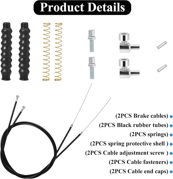 2 Pack Rollator Brake Cable Replacement, 41" Brake Cable for Folding Wheelchair Rollator, Universal Cable Drive Walker Parts (14 Pcs 1 Pair)