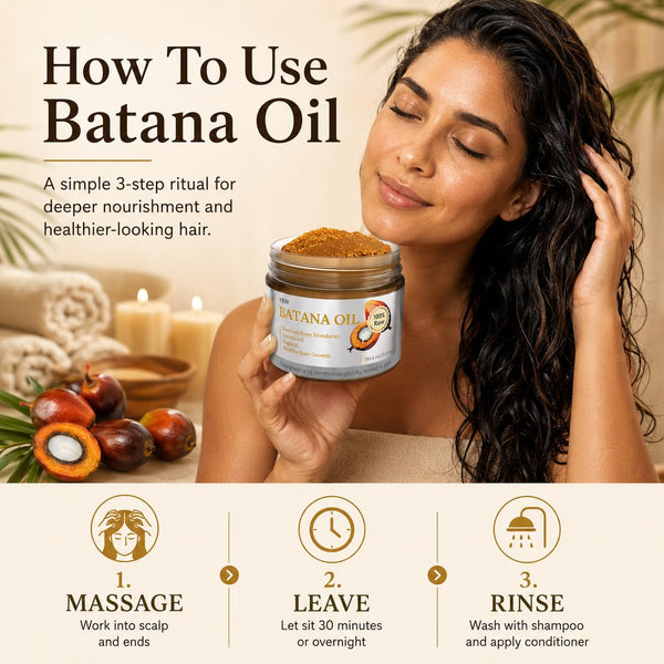 YBW Batana Oil for Hair Growth Dr. Sebi Organic, Natural, Pure and 100% Raw Batana Oil Paste from Honduras - Botana Enhances Hair Thickness,